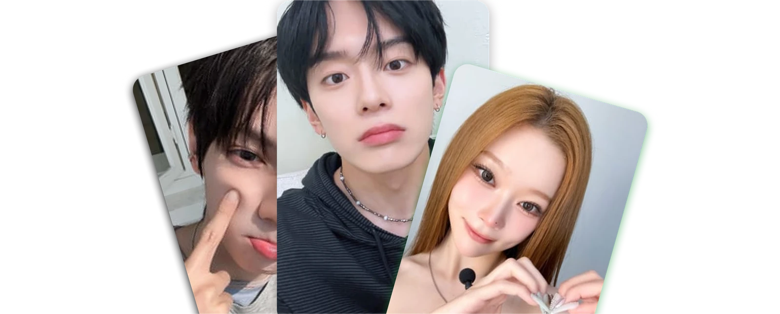 세 장의 K-POP 포토카드